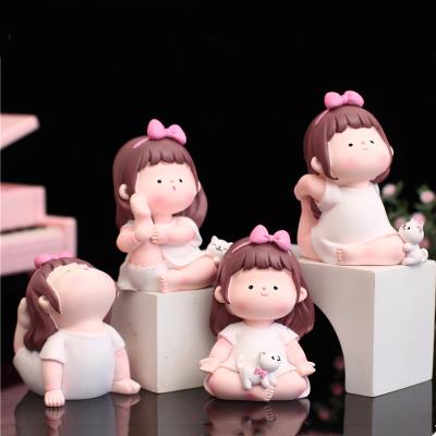 China The other cute cartoon yoga girl sports girl car decoration birthday cake decoration student baking creative gift small for sale