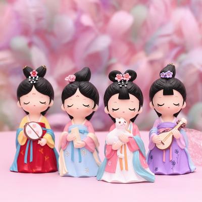 China Home World Ancient Meter Car Cake Decoration Empress Princess Tang Dynasty Costume Ornaments Small Children's Student Gift for sale