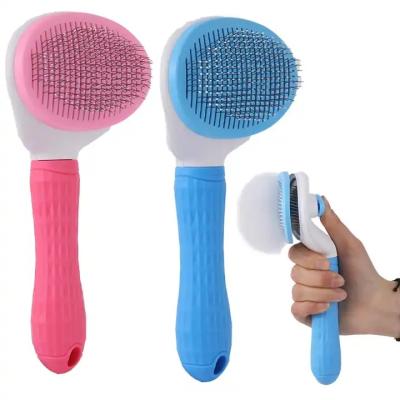 China Dog and Cat Hair One Key Remover Soft TPR Comb Pet Viable Massage Throwing Remover Grooming Hair Brush for sale