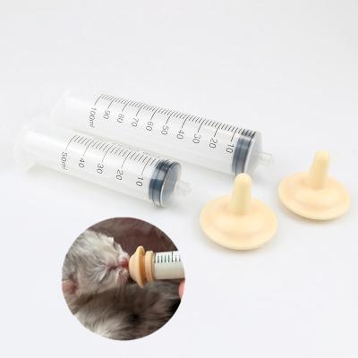 China Non-automatic Newborn Grade Silicone Pet Food Baby Feeding Nipple Kit Plastic Injector for sale