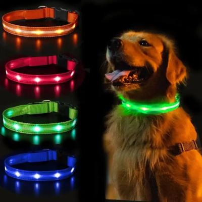 China LED Lights Dog Pet Collars Lights Adjustable Glow Night Dog Cat Puppy Safe Flashing Luminous Collar Pet Supplies for sale