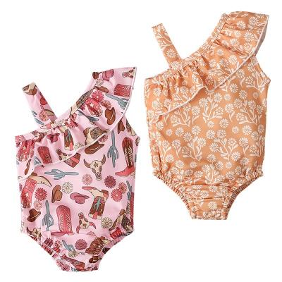 China Best Selling Breathable One-Piece Toddler Kids Swimsuit AOP Printing Sun Protection Baby Girl Swimwear for sale