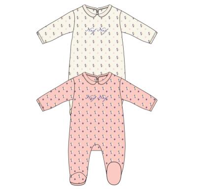 China Wholesale High Quality Polyester/Cotton Custom Printed Toddlers Overall Footie Pajamas Newborn Baby Clothes Baby Velvet Rompers for sale