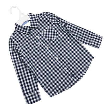 China Custom Autumn Classic Children Kids Shirts Spring Anti-pilling Long Sleeve Boys Button Down Plaid Shirt For Boys for sale