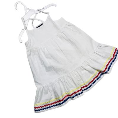 China 2023 washable new design fancy kids summer clothing little girls sleeveless dresses bubble strap dresses skirt for kids for sale