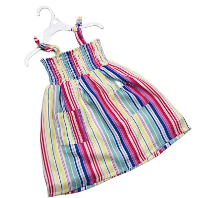 China New Washable Fashion Summer Kids Clothes Rainbow Dresses Toddler Girls Dresses Kids Bride Dresses Smocked Dresses For Girls for sale