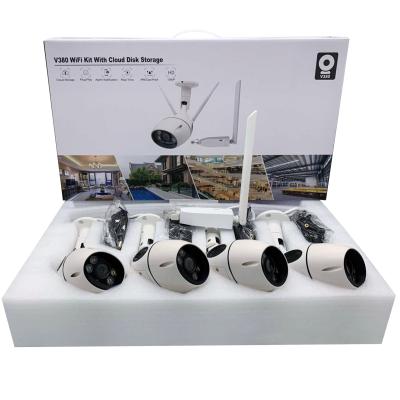 China Factory Supply 4CH V380 Siren CCTV Wifi IP Camera Remote Control Kit 1080P Integrated Wireless Kit CCTV Security Camera Surveillance System Kit for sale