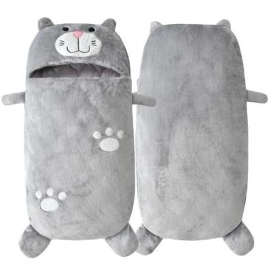 China Cartoon Winter Kids Baby Animal Style Pancake Pillow Sack Pillow Coldproof Soft Sleeping Bag For Children for sale