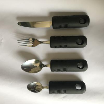 China Viable Western Dinnerware Handle Plastic Steak Knife, Fork, Spoon 4 Piece Set for sale