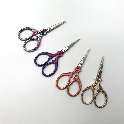 China Premium Embroidery Quality Stainless Steel Embroidery Scissors Craft Vintage Beauty Embossed Scissors for sale