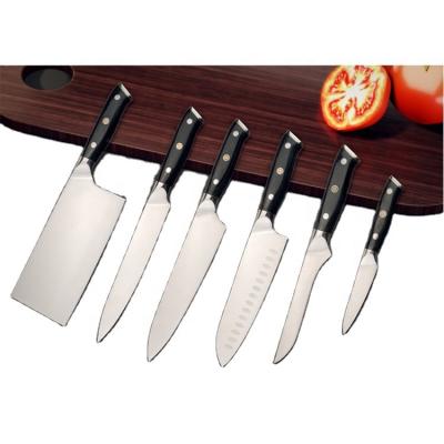 China Best Viable Promotional Kitchen Knives 6 Pieces Stainless Steel Base Knife Set With Block for sale