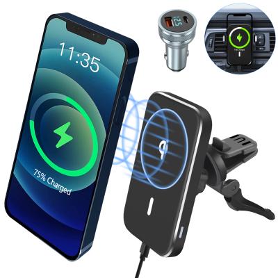 China Hot Sale Mobile Phone Logo Automatic Clamping Fast Charging Custom Phone Holder Magnetic Qi Wireless Charger for sale