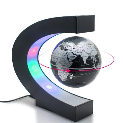 China Best Gift 3 Inch C Shape Decoration Magnetic Levitation Globe Global Floating World Map With US/UK/EU Plug for sale