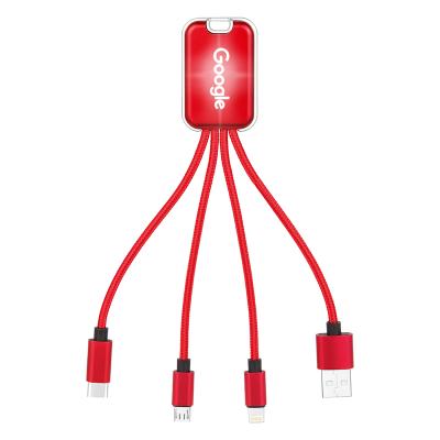 China Universal Good Quality Fast Mulit Speed ​​Charging 3 In 1 USB Charging Cable For iPhone Android Phone for sale