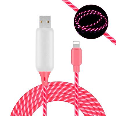 China COMPUTER LED Light Up Visible Flowing Glowing 360 Degree Cord Charging Cable Sync Data Case For iPhone for sale