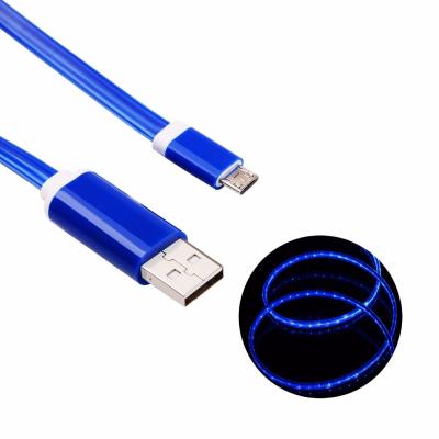 China Camera Christmas LED Light PVC USB Data Sync Glowing Micro Charging Cable For Samsung Galaxy for sale