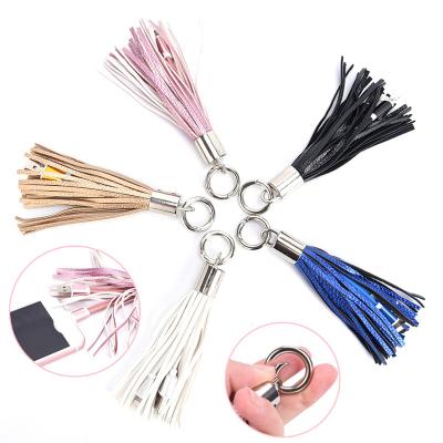 China Hot Sale 10cm computer cpu computer tassel usb cable leather keychain cheap charging data for sale