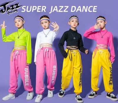 China For Fashionable Body Training Children's Cheap Cool Hip-Hop Student Suit Jazz Dance Costumes Model Catwalk Party Girls Clothing for sale