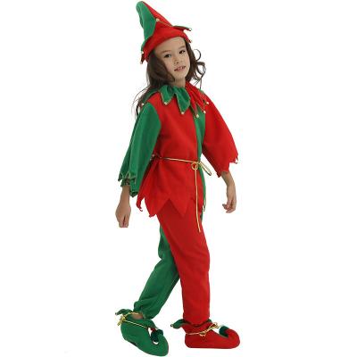 China Family Holiday Party Christmas Costume Christmas Elf Children's Breathable Set for sale