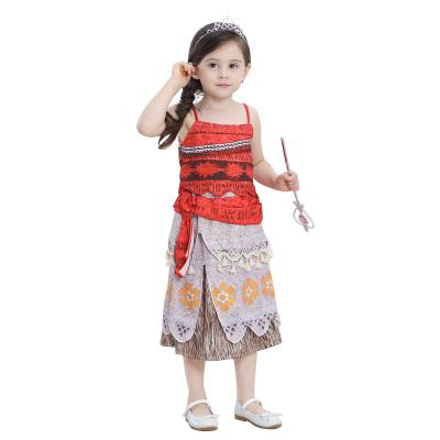 China For party moana cartoon costumes printing dresses for girls dress up party for sale