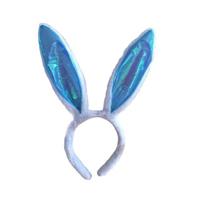 China Popular Exquisite Factory Direct Selling Easter Party Blue Shorts Stuffed Bunny Animal Ears Headband for sale