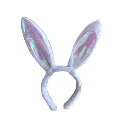 China Lovely Pink Party Easter Short Stuffed Bunny Animal Ears Headband for sale