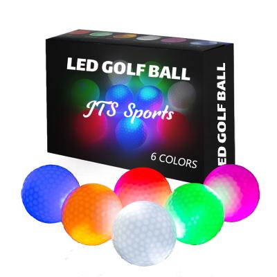 China Friendly 6 Colors Pack Adjustable Time Glow Dark Light Up Illuminated LED Golf Balls for sale