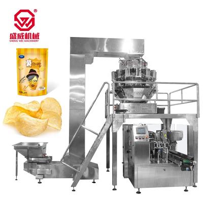 China Food 8 Stations Easy Operation Zipper Pouch Stand-Up Potato Chips Packing Machine for sale