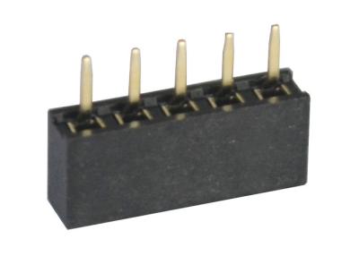 China Black Straight Type Female Header Connector Single Row 2mm Pitch 5 Pin for sale