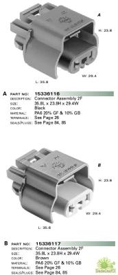 China Electrical Delphi Terminals Connectors 15336117 2 Rows Current Rating 14A for sale