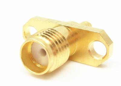 China Small Volume SMA Antenna Connector Female 2 Holes Flange Mount CE Approved for sale