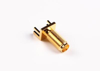 China Gold Plated SMA Connector Male Plug PCB Mounted 500 Cycles Durability for sale