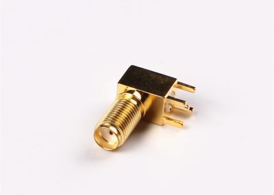 China Right Angle SMA Connector Male Plug Solder RF Coaxial Connector Light Weight for sale