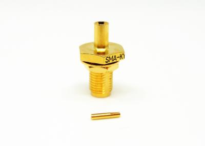 China High Reliable Female Bulkhead RF SMA Cable Connector Gold Plated For 086 Cable for sale