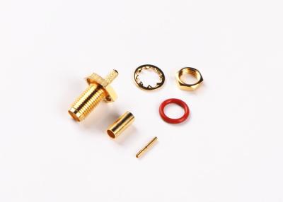 China 18GHz Female Socket SMA Connector Straight For Cables Gold Plated High Precision for sale