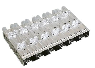 China Press Fit SFP Socket SFP Cage Connector 1x6 Multiple Port With EMI Finger Spring for sale