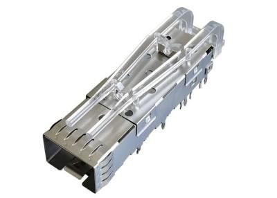 China Light Pipes SFP Cage Connector Panel Mount Copper Alloy For Gigabit Ethnet for sale