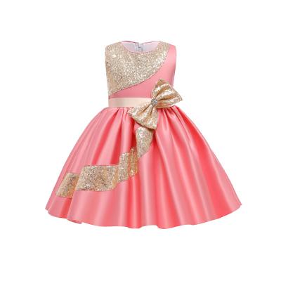 China New Children's Girl's Sleeveless Sequin Polyester Princess Party Dress 3 to 10 Years Wear AM003 for sale