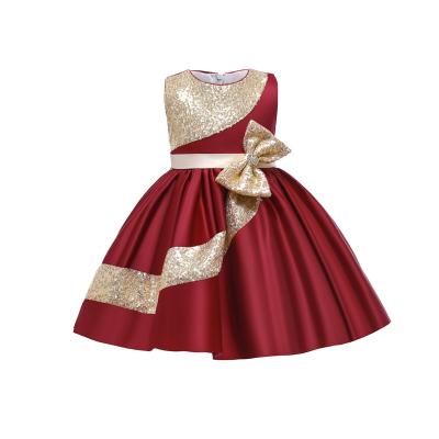 China 3-10Years Children's Clothing Baby Dress Kids Sequined Luxury Sleeveless Wedding Party Ball Gown AM003 for sale