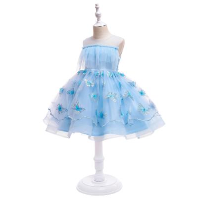 China European Kids Birthday Party Supplies Sleeveless Kids Clothes Luxury Lace Bridesmaids Formal Dresses For 5 Years 2127 for sale