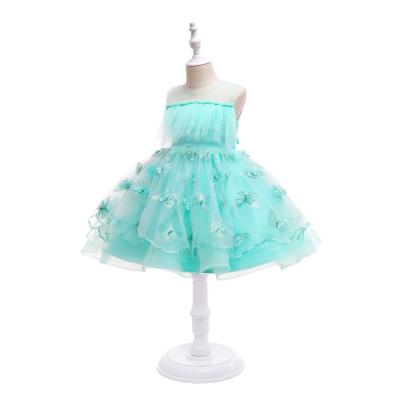 China Sleeveless Kids Fashion Party Dress Kids Party Wear Flower Girl Dress For Kids 2-10 Years 2127 for sale