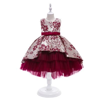 China Flower Children's Birthday Princess Dress Korean Style Children's Sleeveless Performance Ball Gown 2111 for sale