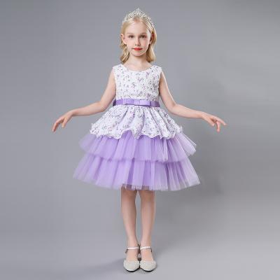 China Sleeveless Princess Dress Design Dress Birthday Dress Party Multilayer Ruffled Dresses For Girls Kids 2114 for sale