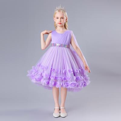 China Luxury New Arrival Long Tail Communion Prom Dress 2118 Children Pageant Sleeveless Puffy Girls Dress for sale