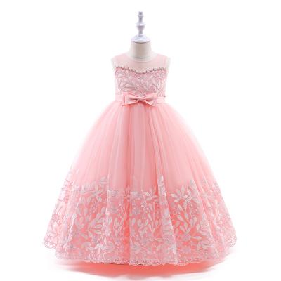 China High Quality Sleeveless Lace Dress Wedding Bridesmaid Dress Formal Birthday Dress For Kid 12 Years 2109 for sale