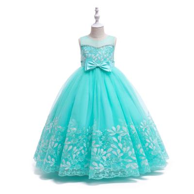 China New Sleeveless Children Dress Girls Lace Up Sheer Princess Dress Skirt 2109 Color Wedding Dress Skirt for sale