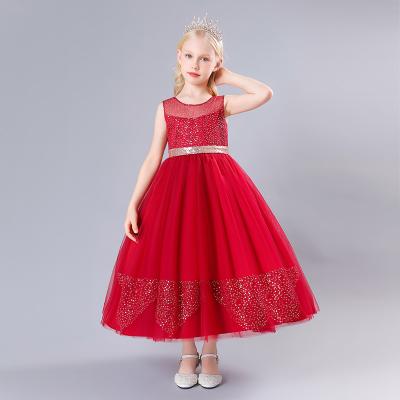 China European Child Sleeveless Lace Dress Wedding Girls Style Elegant Princess Party Dress For 4-12 Years Suiting Formal 2129 for sale