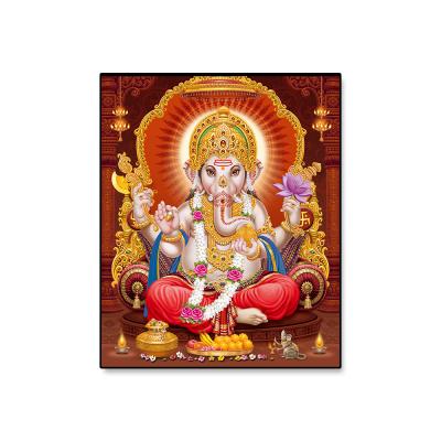 China CREATIVE India Golden Ganesha Temple Posters Elephant God Painting On Religion Art Wall Art Factory Price Canvas Posters And Prints for sale