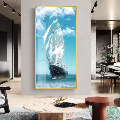 China Retro CREATIVE Art Picture Sailing Ships Canvas Painting Wall Poster Sailboat For Living Room Home Hotel Decor Interior Factory Price for sale