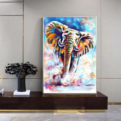 China CREATIVE Colorful Abstract Elephant Animal Pictures Oil Painting For Living Room Modern Prints And Posters Wall Pictures for sale